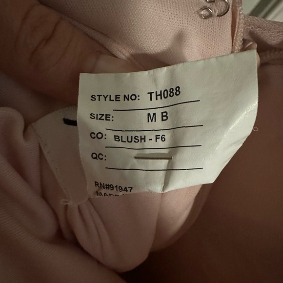 TIE HALTER OPEN BACK TRUMPET GOWN IN BLUSH - Bridesmaid Dress - Picture 3 of 4